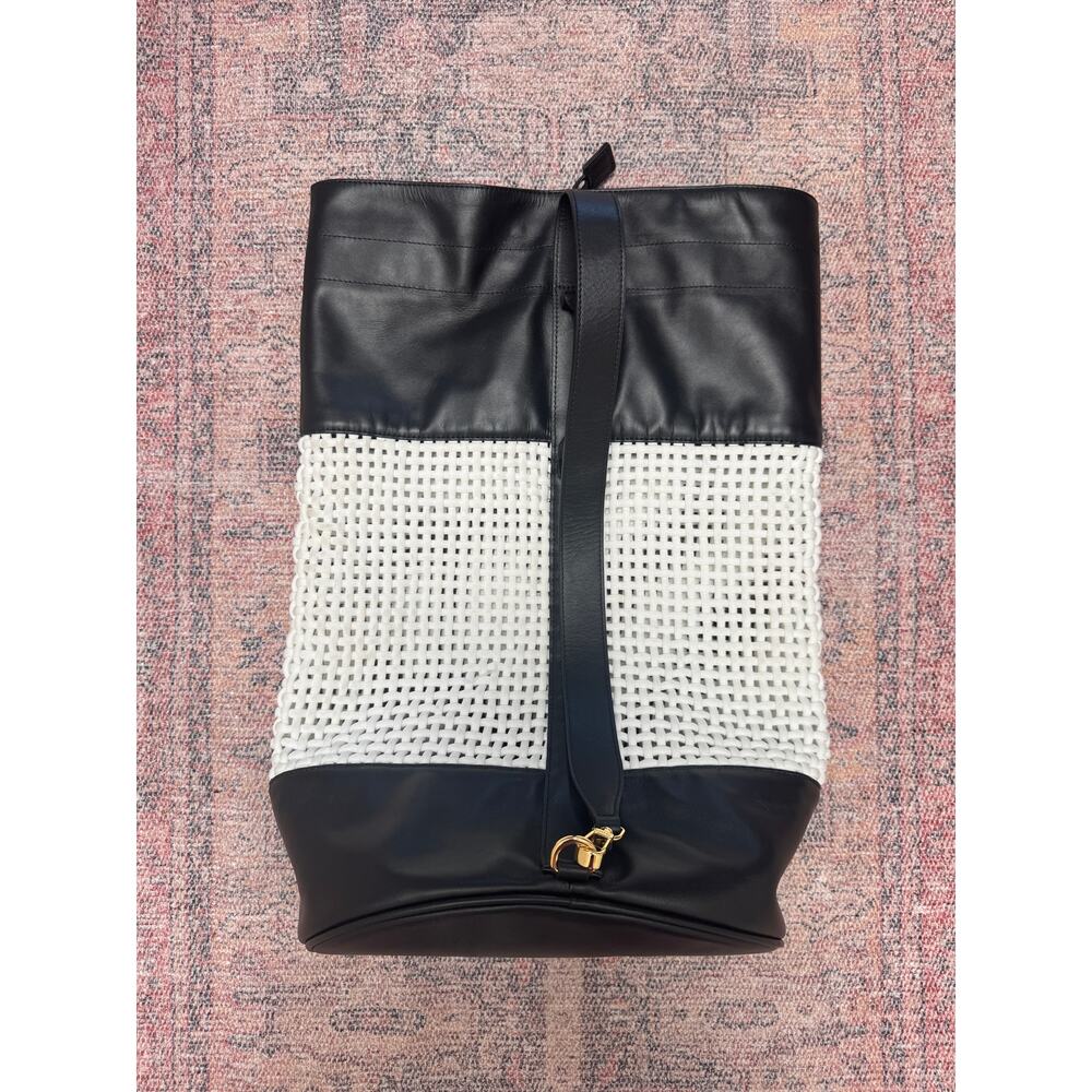 STAUD Leather Macramé Backpack